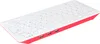 A white and red Raspberry Pi keyboard with a USB hub on a white background. Produktbild-Vorschau