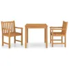 The Living Store 3-tlg. Garten-Essgruppe Massivholz Teak Produktbild-Vorschau 3