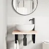 vidaXL Supports de lavabo 2 pcs. noir trapézoïdal acier Voir les images du produit 3
