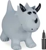 relaxdays Animale gonfiabile Dino, grigio grigio Anteprima dell’immagine prodotto 1
