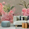 Muralo Vlies Fototapete FLAMINGOS Vögel Blumen Blätter Produktbild-Vorschau 6