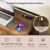 A desk with a laptop, external hard drive, and smartphone connected to an integrated power station. Anteprima dell’immagine prodotto
