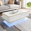 Merax Hochglanzer LED-Couchtisch mit Golddekor, Produktbild-Vorschau 5