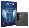 A product box for screen protectors is shown next to a smartphone with camera lens protectors applied. Produktbild-Vorschau