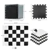 A collage of images showing a foam mat product with dimensions and a stack of puzzle pieces. Náhled obrázku produktu