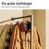 A clothing rack with several jackets hanging on it, with text overlay. Produktbild-Vorschau