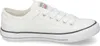 A white low-top sneaker is shown from the side against a white background. Produktbild-Vorschau