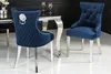 Elegantní židle CASTLE DELUXE z královsky modrého sametu s Náhled obrázku produktu 5