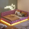 Lit rembourré INONEFT 140x200 cm avec LED et port USB, Voir les images du produit 4