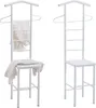 Two white valet stands are shown against a white background. The stand on the left has clothing draped over it, while the stand on the right is empty. Produktbild-Vorschau