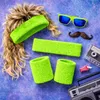 3 in 1 Schweißband neongrün Set mit Stirnband – Accessoire Produktbild-Vorschau 6