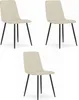 Sedia KARA - velluto beige / gambe nere x 3 Anteprima dell’immagine prodotto 2