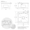 Technical drawings and dimensions of a kitchen sink. Produktbild-Vorschau