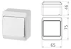 Wandmontageschakelaar voor inbouwspots, wit, IP44, HERMES Productafbeelding-voorbeeld 2