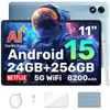 A marketing image for a tablet, featuring an astronaut graphic and product specifications. Produktbild-Vorschau