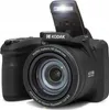 A black Kodak Pixpro digital camera with its flash popped up. Náhled obrázku produktu