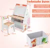 COSTWAY Kindertisch & Stuhl-Set Doppelseitige Produktbild-Vorschau 2