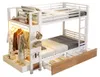 Etagenbett Metall MDF mit 4 LED Schubladen Ablage Produktbild-Vorschau 14