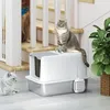 PawHut Katzenklo Edelstahl XXL Katzentoilette mit Deckel Produktbild-Vorschau 8