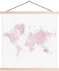 MuchoWow® Textilposter Weltkarte - Rosa - Marmor 120x120 cm Produktbild-Vorschau 1