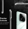 A marketing image showcasing a clear phone case for a Xiaomi Redmi Note 14 Pro Plus 5G, highlighting its precise cutouts and slim design. Produktbild-Vorschau