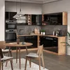 Eckküche Vicco R-Line Schwarz Hochglanz/Goldkraft Eiche 247 Produktbild-Vorschau 6