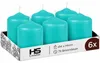 Candele a stelo turchesi, confezione da 6, diametro 4 cm, Anteprima dell’immagine prodotto 1