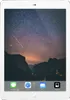 A white iPad is shown displaying a starry night sky wallpaper. The bottom of the screen shows a dock with four app icons: Messages, Safari, Mail, and App Store. Produktbild-Vorschau