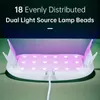 A UV lamp for curing resin, with its lights on, showing the internal LEDs. Produktbild-Vorschau