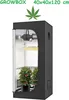 A grow tent with plants inside, showing its internal setup and dimensions. Produktbild-Vorschau