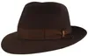 Borsalino edler Fedora Haarfilzhut mit mittelbreiter Krempe in braun