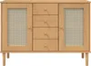 A light wood sideboard with two doors and four drawers, set against a white background. Náhled obrázku produktu