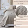 CalmyHOME Tagesdecke Bett Bettüberwurf Überwurf Beige Produktbild-Vorschau 3