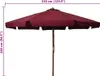 vidaXL Parasol avec mât en bois 330 cm rouge bourgogne Voir les images du produit 4