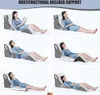 A collage of six images showing a woman using a multifunctional inclined support pillow in various positions for reading, sleeping, and relaxation. Anteprima dell’immagine prodotto