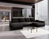 A modern living room with a large U-shaped sofa, a coffee table, and blinds covering a large window. Náhled obrázku produktu