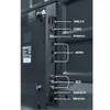 Close-up view of the back panel of a television, showing various ports and labels. Produktbild-Vorschau