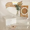Creative Deco Bílá dřevěná krabička s víkem svatební Náhled obrázku produktu 4