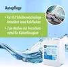 Marketing image for car care products, featuring a large container of demineralized water and text highlighting its uses. Produktbild-Vorschau