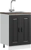 "im Angebot" Spülenunterschrank Kalmar Schwarz 60x46x81,5 Produktbild-Vorschau 1