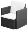 vidaXL Záhradné kreslo s vankúšmi Poly Rattan Black Náhľad obrázku produktu 5