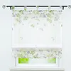 A floral patterned sheer Roman blind is shown hanging on a window. Produktbild-Vorschau