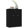 A black sideboard with a drawer and two doors, decorated with a vase and two small pots on top. Produktbild-Vorschau