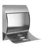 A stainless steel mailbox with its door open, mounted on a white background. Produktbild-Vorschau