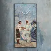 Küchenuhr Bürouhr Leinwand Uhr Geräuschlos 30x60 Gemälde Produktbild-Vorschau 2