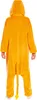 A person wearing an orange onesie costume from behind. Produktbild-Vorschau