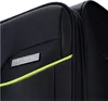 A close-up view of a black suitcase with a lime green accent and a silver logo. Produktbild-Vorschau