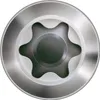 A close-up, top-down view of a single screw head with a star-shaped drive recess. Podgląd zdjęcia produktu