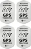 iSecur 4er GPS Tracking Aufkleber Set I 3 x 5 cm I Warning Produktbild-Vorschau 1