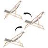 Three deck chairs shown in different positions, with arrows indicating movement. Produktbild-Vorschau